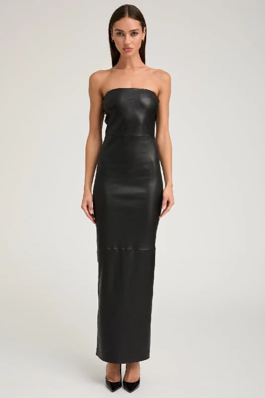 Black Leather Gown Spring unclassified dresses