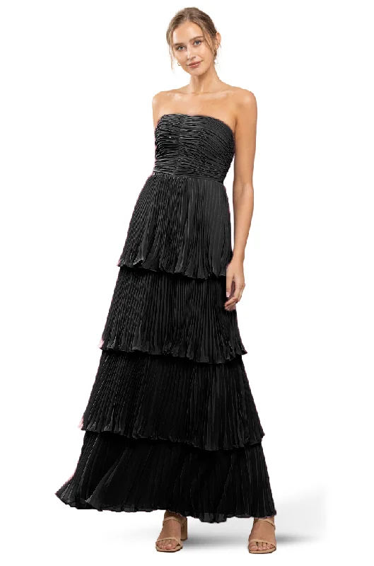 4 - ssb black tiered chiffon gown Satin unclassified dresses