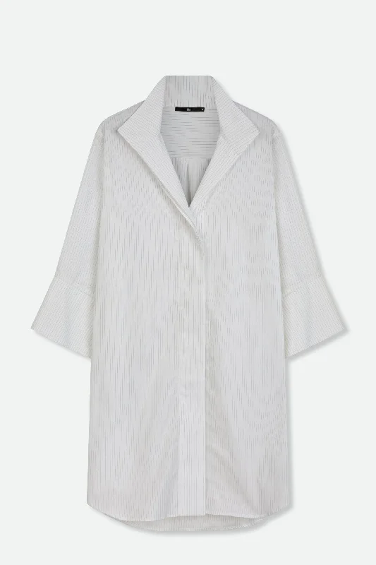 ARIANA WIDE CUFF TUNIC SHIRT IN ITALIAN COTTON