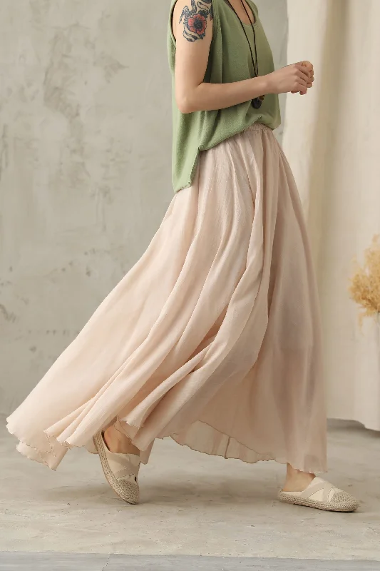 elastic wasit bohemian maxi skirt A002#