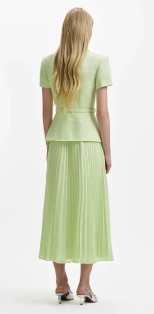 Lime Boucle Chiffon Dress