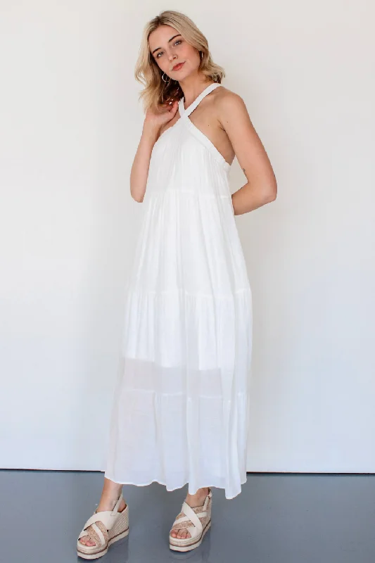 On Vacay Maxi Dress in White