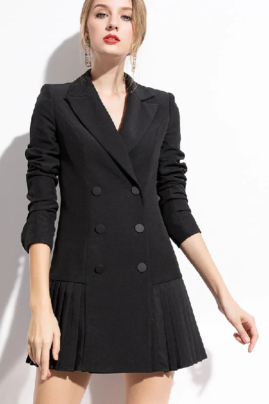 AUI-PLEATED BLAZER DRESS