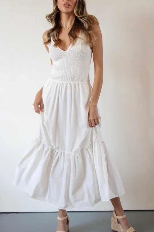 Positano Paradise Midi Dress in Off White