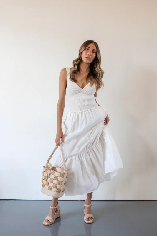 Positano Paradise Midi Dress in Off White