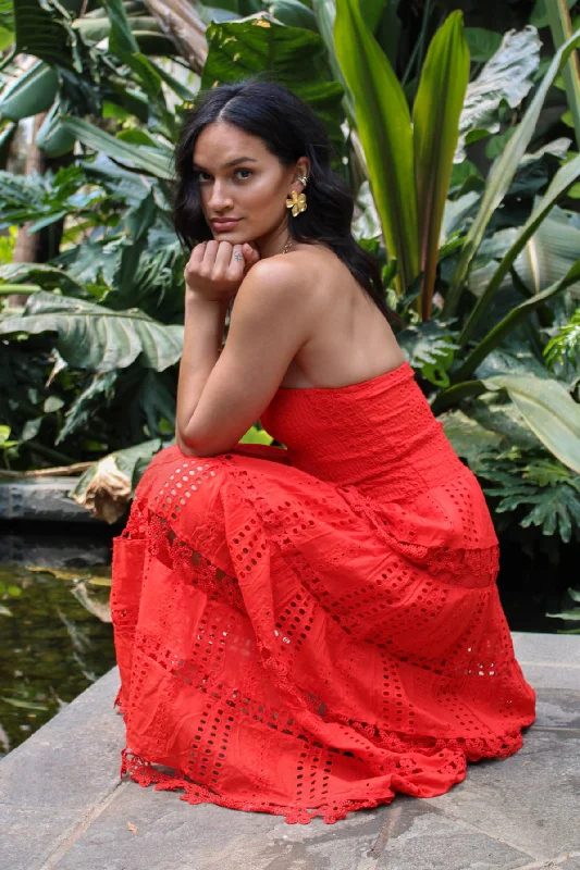 Safe Haven Midi Dress in Red