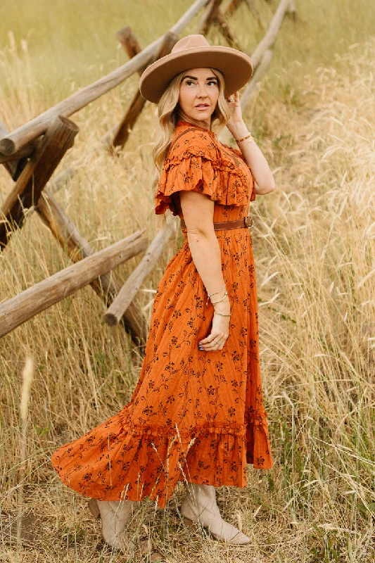 Shae Dress in Burnt Orange