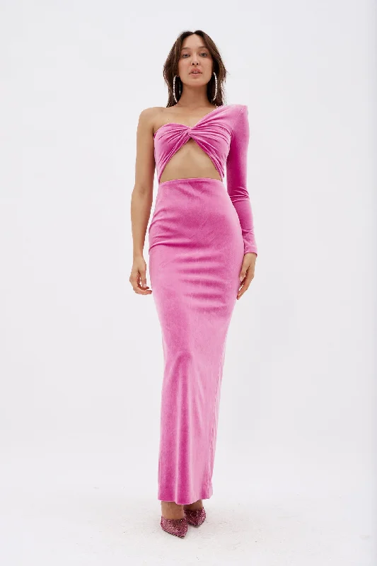 Torrance Pink Velvet Dress