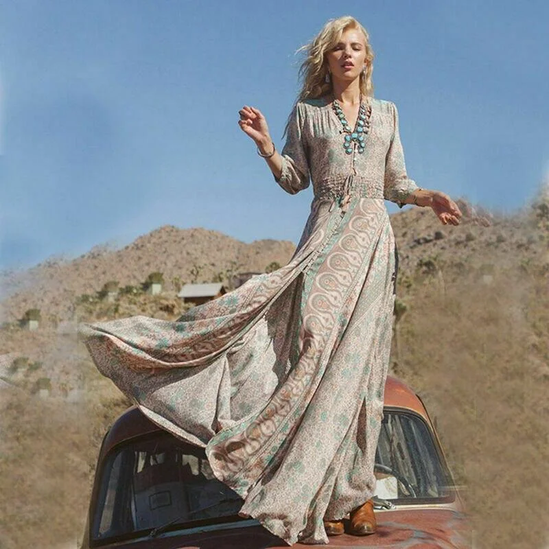 FashionSierra - Women Summer Chiffon Boho Long Maxi Dress