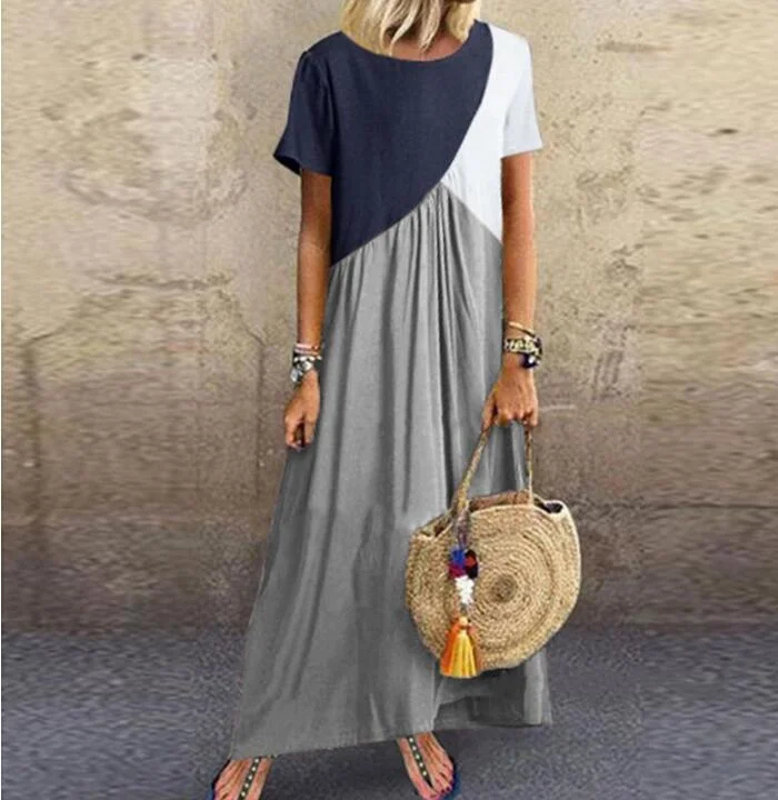 FashionSierra - Women Sundress Summer Long Dress Patchwork Loose Party Maxi Dresses