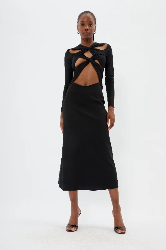 XX Knit Black Cut Out Dress