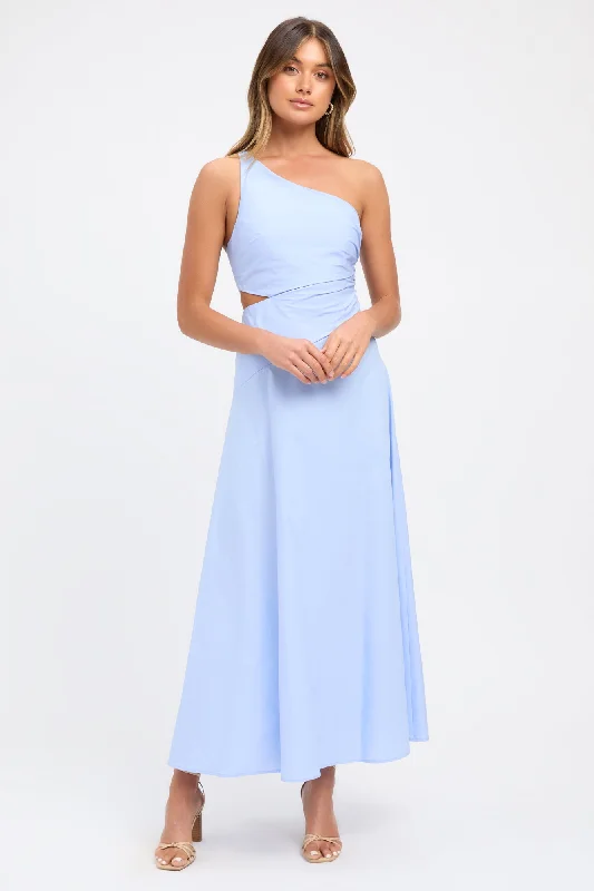 Poplin One Shoulder Dress