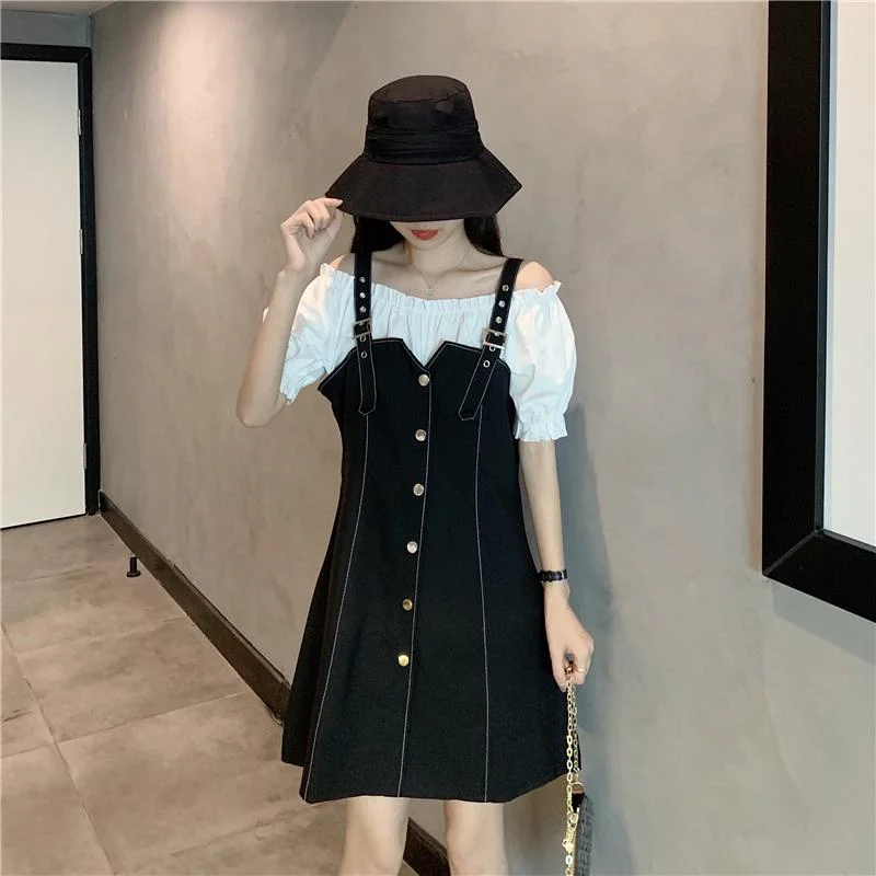 Women's Sweet False Two Pieces Dresses