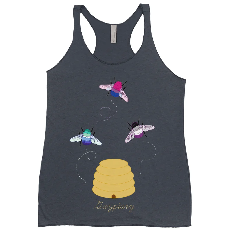 3 Bumblebees - Gaypiary | Bumblebee Racerback Tank Top