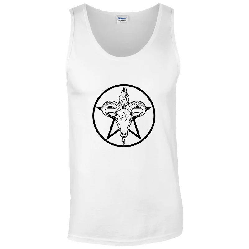 Baphomet Pentagram Relaxed Fit Tank Top | Choose Your Colourway | Gildan