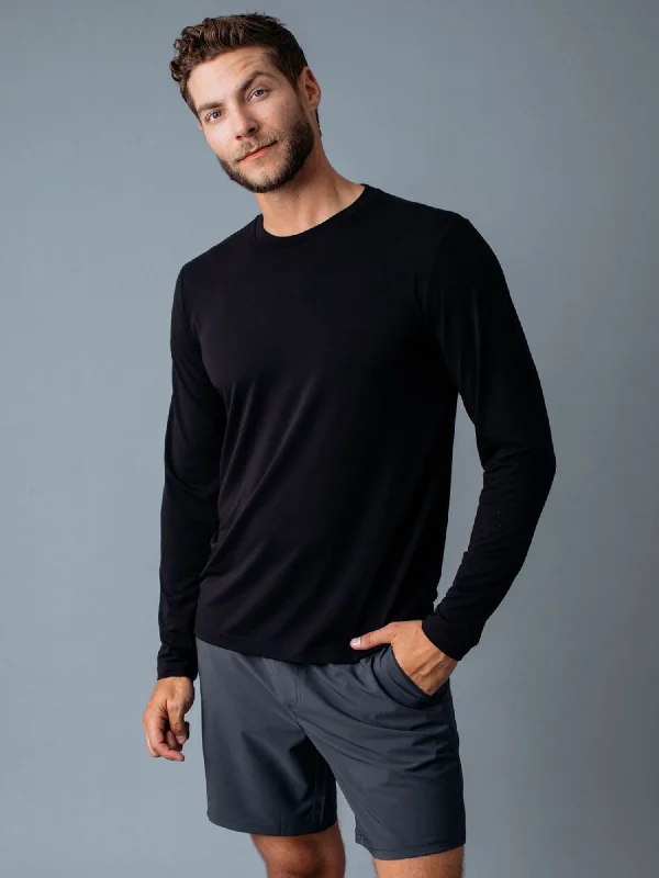 Black Performance Long Sleeve Crew