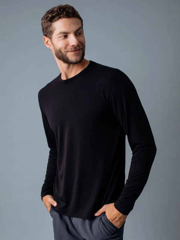 Black Performance Long Sleeve Crew