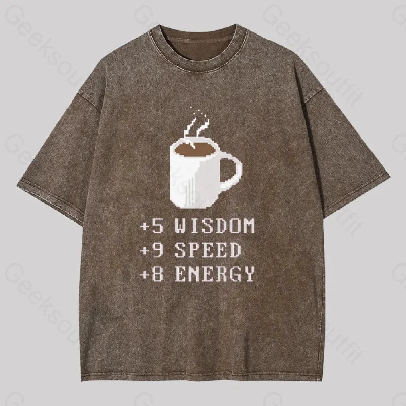 Coffee Plus To Stats Geek Washed T-shirt