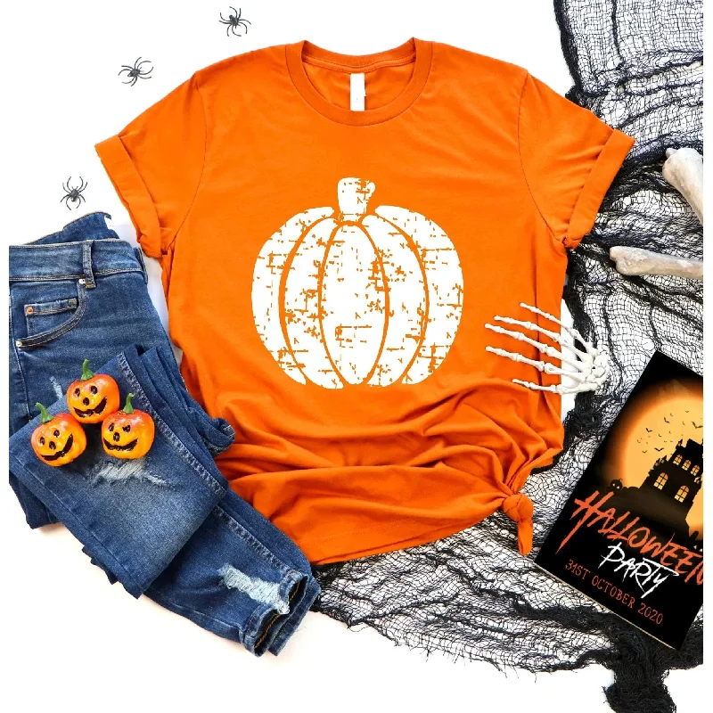 Grunge/distressed pumpkin Graphic Tee with color options