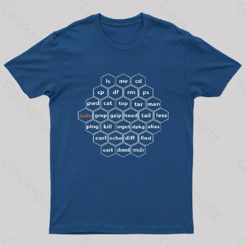 Hacker Linux Basic cli Commands Geek T-Shirt