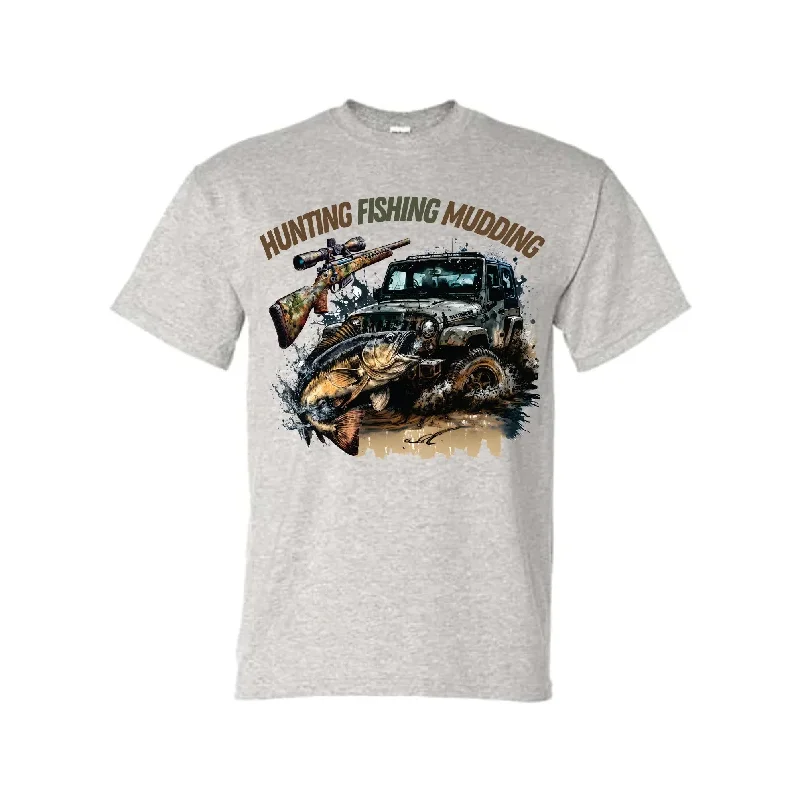 Hunting Fishing Mudding GRAPHIC TEE