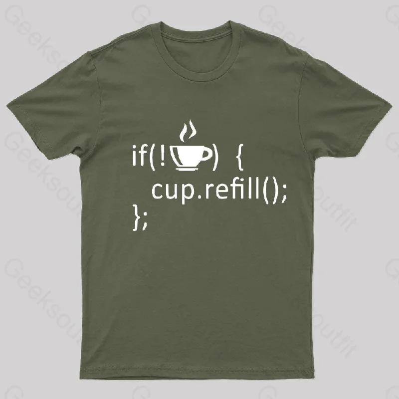 If Coffee Empty Then Refill Cup Nerd T-Shirt