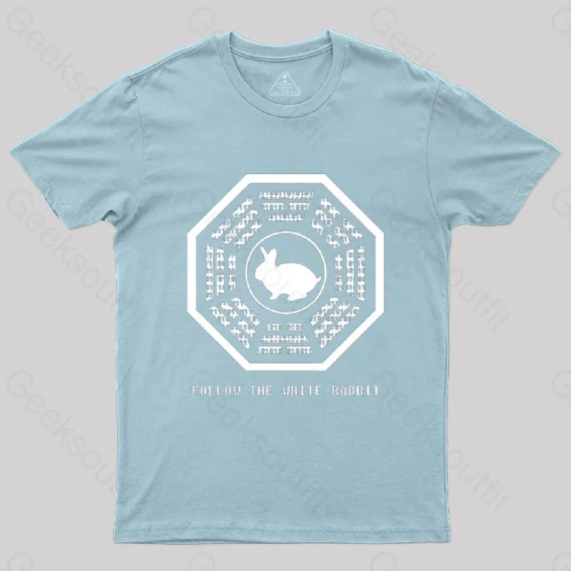 Lost and The Matrix-Follow the White Rabbit T-shirt