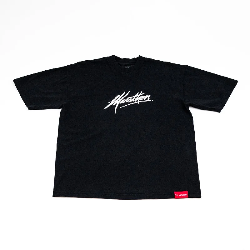 Marathon Script Signature T-shirt - Black/White