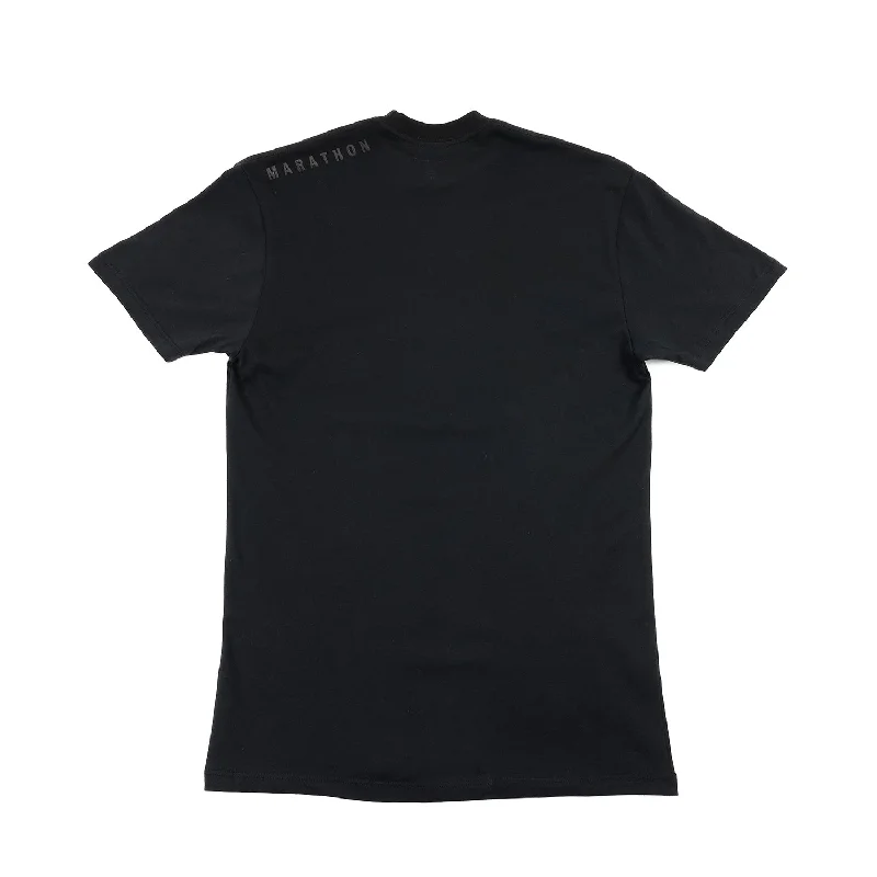 Marathon Shoulder T-Shirt (Ultra Fitted) - Black/Black