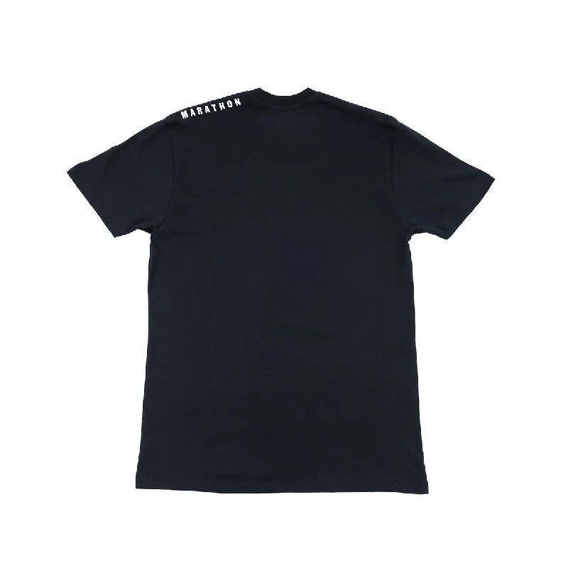 Marathon Shoulder T-Shirt (Ultra Fitted) - Black/White