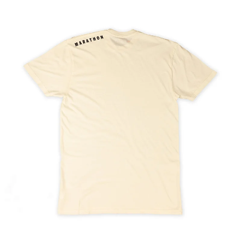 Marathon Shoulder T-Shirt (Ultra Fitted) - Bone/Black