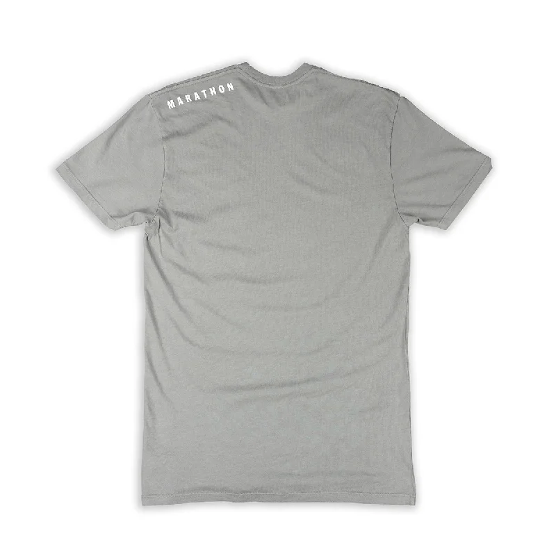 Marathon Shoulder T-Shirt (Ultra Fitted) - Slate/White