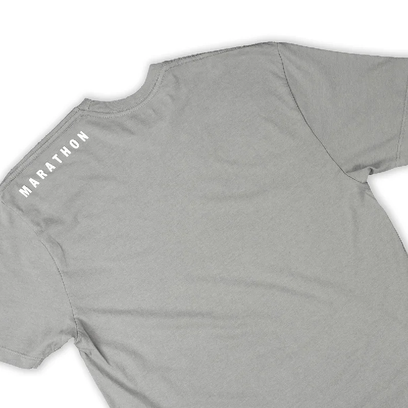 Marathon Shoulder T-Shirt (Ultra Fitted) - Slate/White