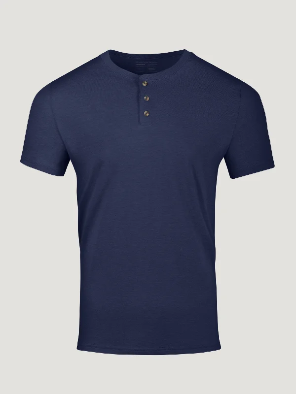 Midnight Blue Short Sleeve Henley