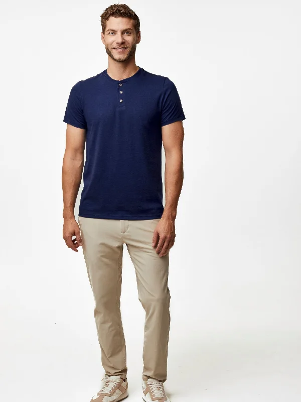 Midnight Blue Short Sleeve Henley