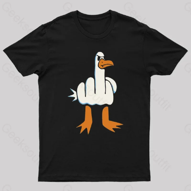 Rude Seagull Design Funny Geek T-Shirt