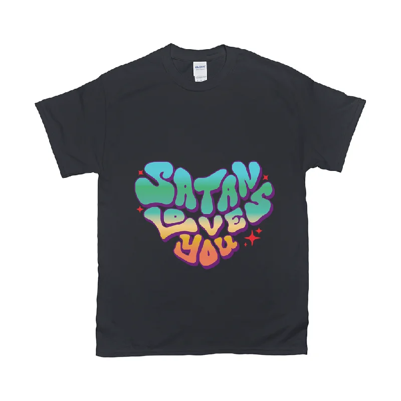 Satan Loves You Relaxed Fit Tshirts - DARK | Gildan