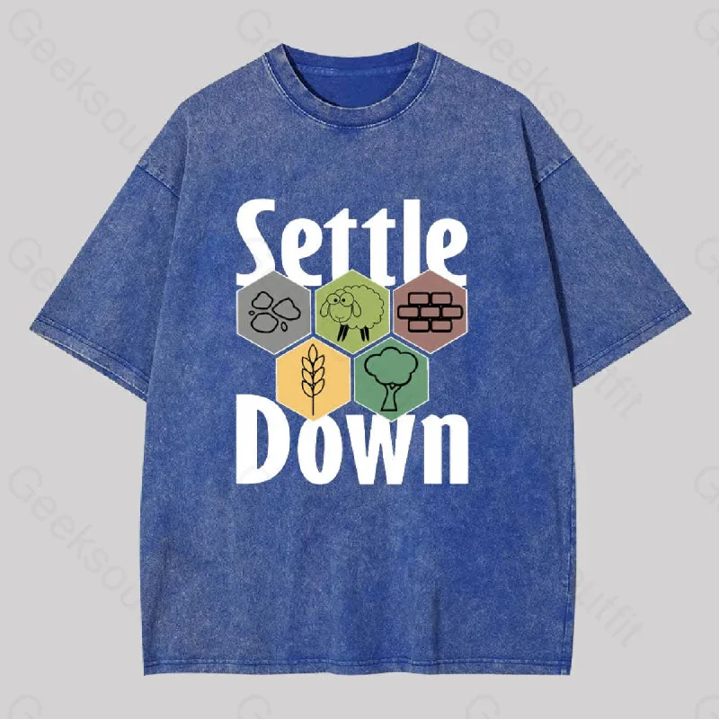 Settle Down Geek Washed T-shirt