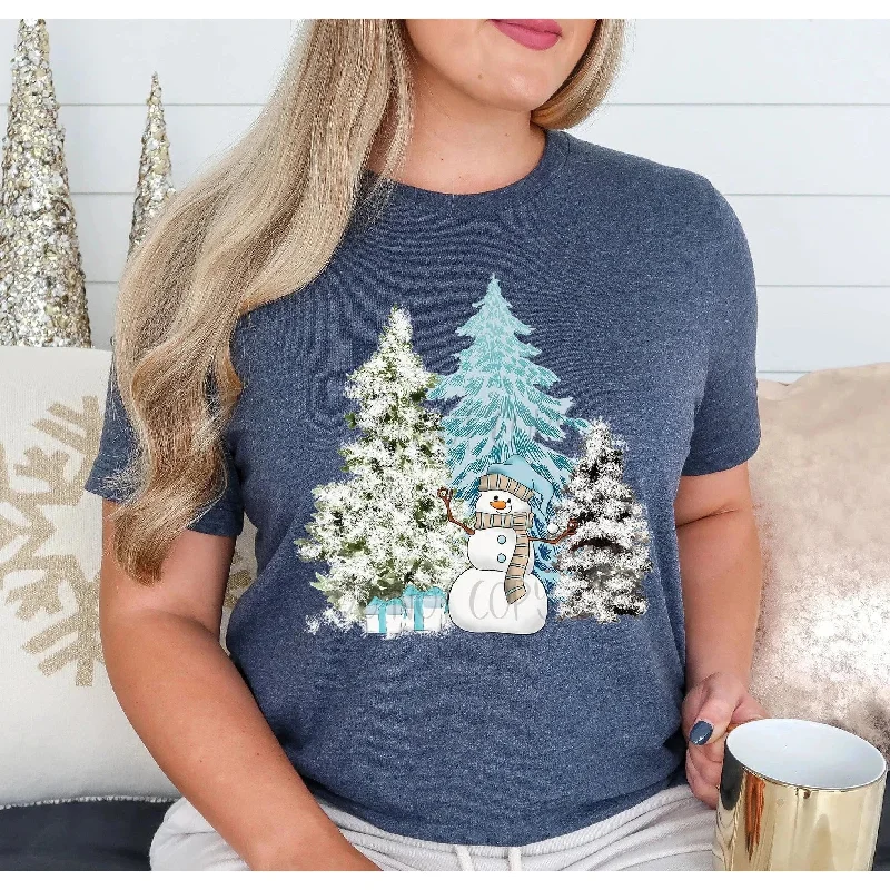 Snowman Winter Trees GRAPHIC TEE