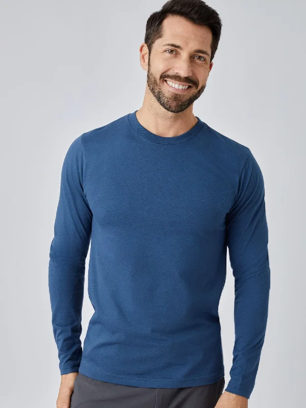 Steel Blue Long Sleeve Crew Neck