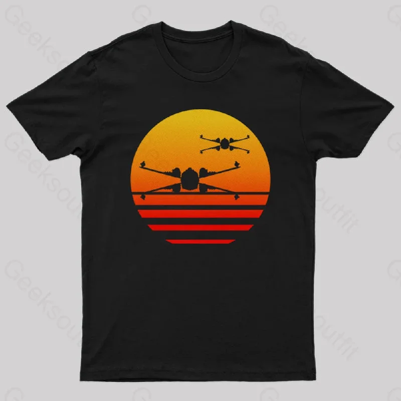 Sunset X-Wing Starfighter Geek T-Shirt