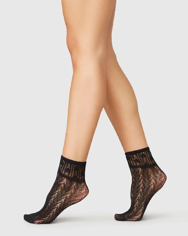 SWEDISH STOCKINGS - BAS CROCHET ERICA - NOIR