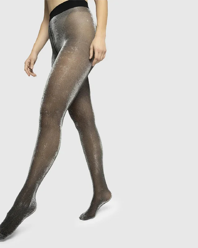 SWEDISH STOCKINGS - COLLANT BRILLANT TORA - NOIR/OR