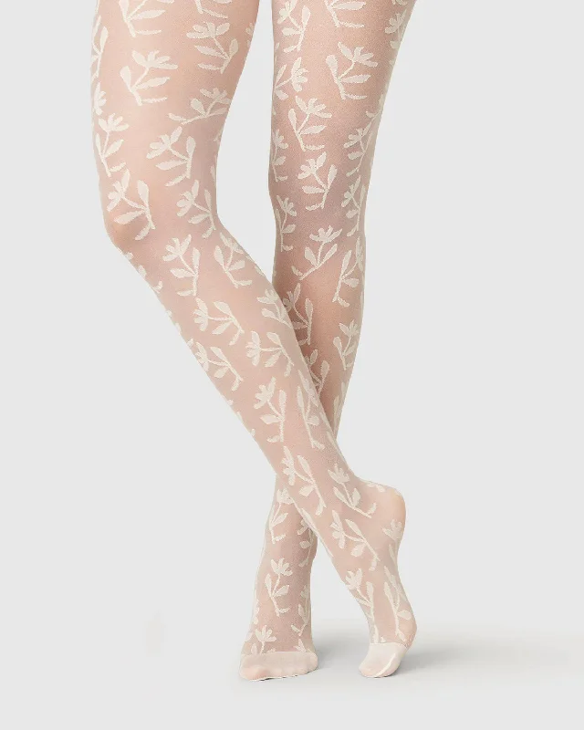 SWEDISH STOCKINGS - COLLANT FLEURS FLORA - IVOIRE