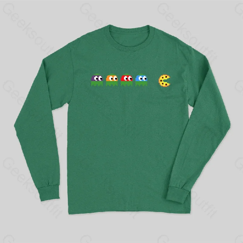 Teenage Mutant Ninja Turtles Chasing Pizza Long Sleeve T-Shirt