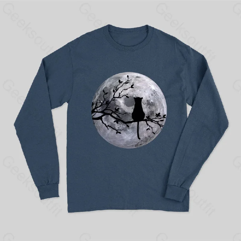 The Cat and the Moon Long Sleeve T-Shirt