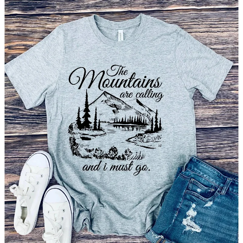 The Mountains are Calling Graphic Tee with color options