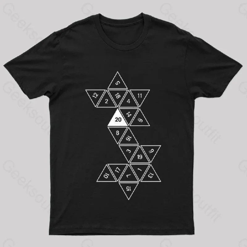 Unrolled D20 Nerd T-Shirt