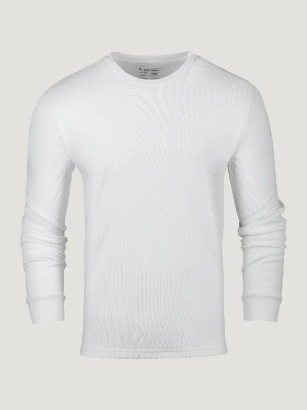 White Thermal Long Sleeve Crew