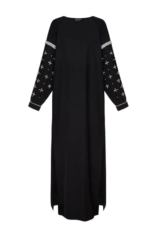 VYSHYVANKA HAND EMBROIDERED CRYSTAL MAXI DRESS Halter maxi dresses